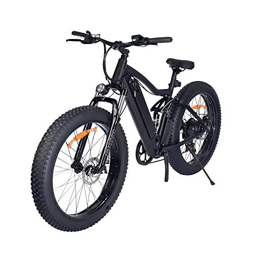 Elektrofahrräder : OneS1 E-Mountainbike 26" 4.0 Fetter Reifen 25km / h Elektrofahrrad mit Mechanische Scheibenbremsen multifunktional LCD Display Herren und Damen 48V 10Ah E Bike Doppelte Stoßdämpfung