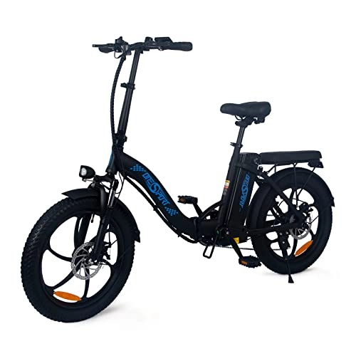 Elektrofahrräder : ONESPORT Faltbares Elektrofahrrad 20 Zoll für Erwachsene, 250 W Elektrofahrrad mit doppelten Schutzblechen maximale Reichweite 35 km