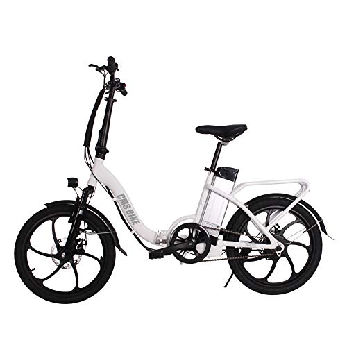 Elektrofahrräder : ONLYU 20-Zoll-E-Bikes Für Erwachsene, Folding Aluminiumlegierung Ultra-Light E Bike 36V10.4Ah Lithiumbatterie 250W Motorleistung E-Bikes City Electric Bike Für Männer Frauen, Weiß
