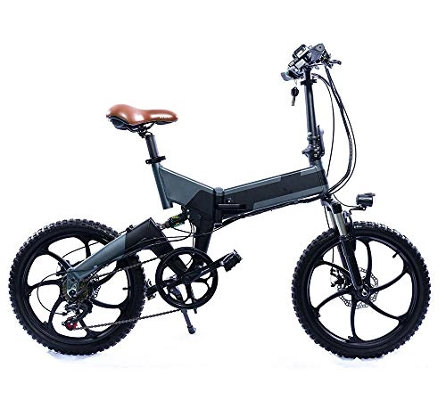 Elektrofahrräder : ONLYU Elektro-Mountainbike, Leichte Aluminium-Legierung E-Bike 20" Reifen 48V350W Motor 7 Geschwindigkeit Folding Elektrisches Fahrrad Für Erwachsene Radfahren