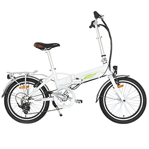 Elektrofahrräder : Onway Elektro-Faltrad, 20 Zoll, Przise SHIMANO 6-Gang E-Bike, Wei