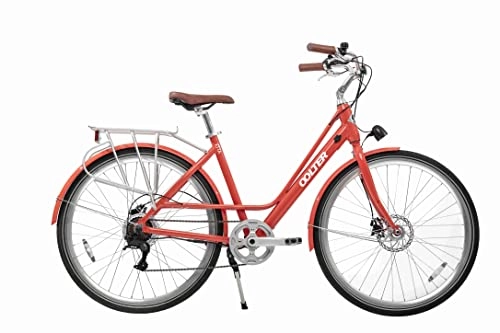 Elektrofahrräder : OOLTER E-Bike 28 Zoll Damen City Fahrrad Pedelec, 7 Gang Aluminium Elektro Rad mit Scheibenbremse 250W Motor, Rot