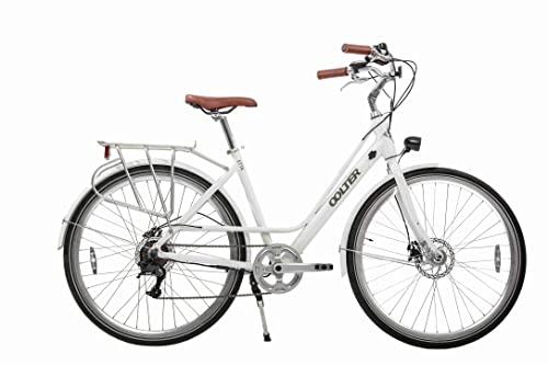 Elektrofahrräder : OOLTER E-Bike 28 Zoll Damen City Fahrrad Pedelec, 7 Gang Aluminium Elektro Rad mit Scheibenbremse 250W Motor, Weiß