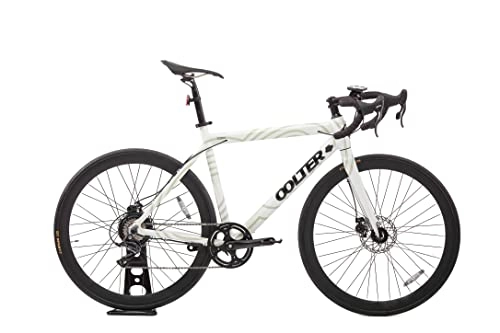 Elektrofahrräder : OOLTER E-Bike 28 Zoll Gravel City Fahrrad Pedelec, 9 Gang Elektro Renn Rad mit Scheibenbremse 250W Motor, Weiß