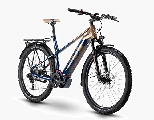 Elektrofahrräder : Pexco Husqvarna Cross Tourer 6 Shimano Steps Trekking Elektro Fahrrad 2020 (27.5" Herren Diamant 55cm, Bronze / Blue / Red (Herren))