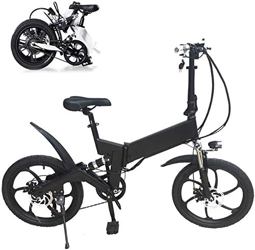 Elektrofahrräder : PIAOLING Leichtgewicht Folding Elektro-Fahrrad, 36V 250W 7.8Ah Lithium-Batterie-Aluminiumlegierung Leichte E-Bikes, 3 Arbeitsmodi, vorne und hinten Scheibenbremsen Bestandskalance. (Color : Black)