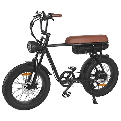 Elektrofahrräder : Power Assisted Electric Bicycles Electric Bicycle 20 Inch Trekking Bike E-City Bike with 48 V Lithium Battery, LCD Display-Brown