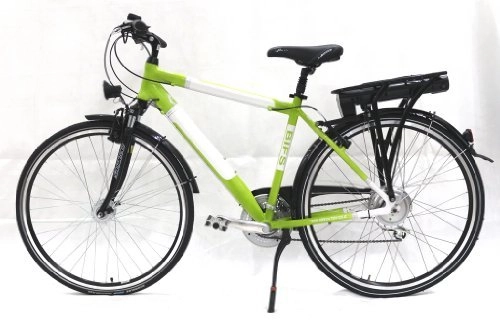 Elektrofahrräder : Power Bike PB Elektrofahrrad 350W Cross Men, mit Hinterradmotor, 36V / 10, 4Ah Gepäckträgerschubakku, g / w