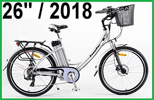 Elektrofahrräder : POWERPAC - CITYBIKE 26" PEDELEC ELEKTROFAHRRAD E-BIKE FAHRRAD - hydr. Scheibenbremsen + Akku Li-Ionen 36V 16AH (576 Wh) - 2018