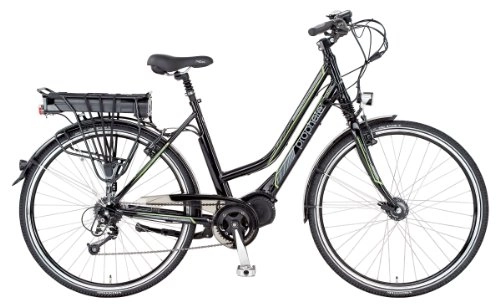 Elektrofahrräder : Prophete Damen E-bike Alu-Trekking 28 Zoll E-Novation Mittelmotor Licensed By JD, Glanzschwarz, Rahmenhöhe: 50.0 cm, Reifengröße: 28 Zoll (71 cm), 52054