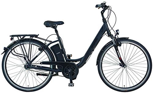 Elektrofahrräder : Prophete E-Bike Alu-City 28" | schwarz | Damen | 250 W | 36 V | Samsung Akku 12, 8 Ah | ca. 100 km | Mittelmotor | 7-Gang Shimano Nexus Nabenschaltung | Anfahrhilfe | Rahmenhöhe 46 cm | Felgenbremsen