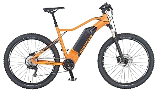 Elektrofahrräder : Prophete E-Bike Graveler, MTB Mountainbike für Damen und Herren, Elektrofahhrad 27, 5" AEG SportDrive, Farbe orange matt