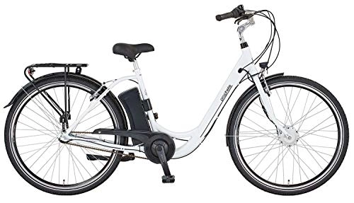 Elektrofahrräder : Prophete Geniesser City E-Bike 28", Unisex Elektrofahrrad, für Damen und Herren, BLAUPUNKT Vorderradmotor, weiß