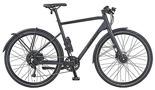 Elektrofahrräder : Prophete Herren URBANICER 21.EMU.10 City E-Bike 28" AEG EasyDrive Mini, schwarz matt, RH 55 cm