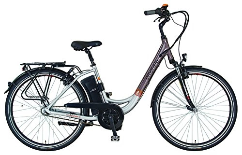 Elektrofahrräder : Prophete Unisex- Erwachsene E-Bike Navigator PRO 28" Elektrofahrrad, grau-braun, RH 46 cm