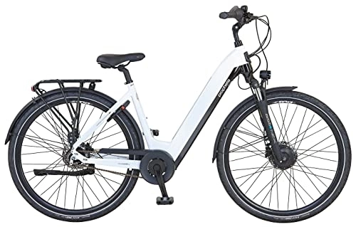 Elektrofahrräder : Prophete Unisex – Erwachsene GENIESSER 22.EMC.15 City E-Bike 28" AEG EasyDrive, weiß / schwarz