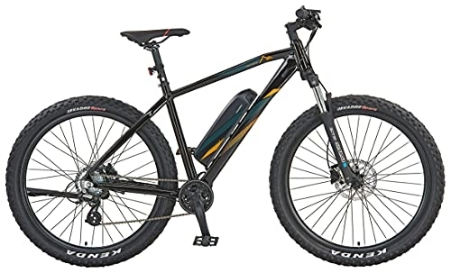 Elektrofahrräder : Prophete Unisex – Erwachsene Graveler eM100 E-MTB | E-Bike Herren / Damen Pedelec Mountainbike 27, 5" | BLAUPUNKT Hinterradmotor | schwarz orange türkis