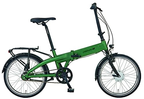 Elektrofahrräder : Prophete Urbanicer E-Bike | Erwachsene Elektrofahrrad Damen / Herren / Unisex | Pedelec City E-Bike 20" mit Vorderradmotor | 7-Gang Nabenschaltung | Matt Grün / Schwarz