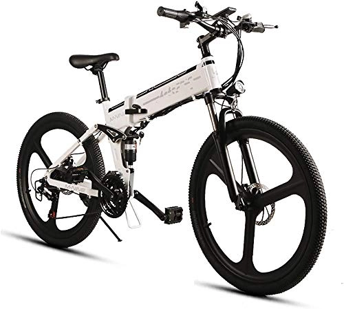 Elektrofahrräder : QDWRF Elektrofahrrad Mountainbike 26 Zoll E-Bike Elektrisches Fahrrad Falträder 21 Gang Kettenschaltung 350W 48V 10.4AH Abnehmbare Akku 25-35km / h