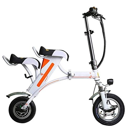 Elektrofahrräder : Qinmo Elektro-Fahrrad, Mini-Erwachsene Folding elektrisches Fahrrad, tragbare elektrische Scooter tragbare elektrische Fahrrad-City Bike Fernbedienung USB-Anti-Diebstahl-Ladegert Zwei Sitze