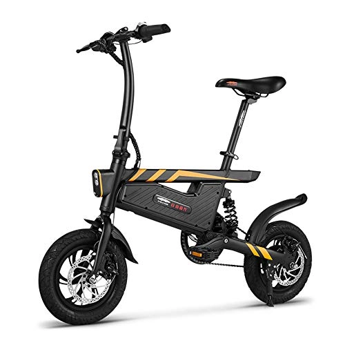 Elektrofahrräder : QINYUP Faltbare elektrisches Fahrrad 12 Zoll Folding Strom Assist elektrisches Fahrrad 250W Motor und Doppelscheibenbremsen Convenience Fahrzeug E-Bike
