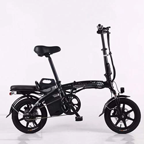 Elektrofahrräder : Quino Elektrisches Fahrrad Faltbar Mini Elektrisch Mountainbikes für Erwachsene Einstellbar Leicht EBike mit entfernbarem Wasserdicht Grosse Kapazität 48V Lithium Batterie und Ladegerät Black-15ah