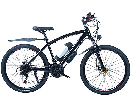 Elektrofahrräder : QYHT E-Bike Elektrofahrrad Faltbares Mountainbike, 24 Zoll Reifen Elektrisches Fahrrad Ebike mit 250W bürstenlosem Motor und 36V 7.8Ah Lithium-Batterie (Schwarz)