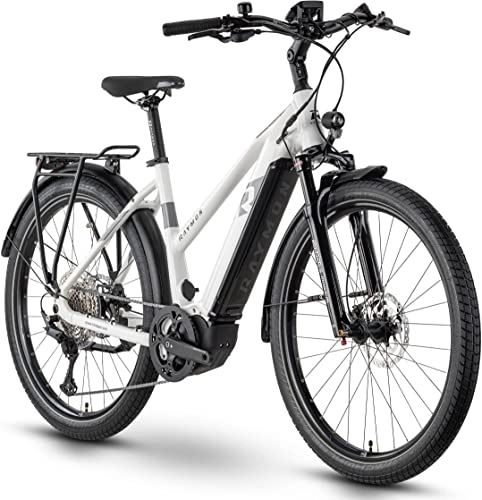 Elektrofahrräder : R Raymon TourRay E 7.0 630Wh Yamaha Elektro Trekking Bike 2022 (27.5" Damen Trapez M / 52cm, White / Grey / Black (Damen))