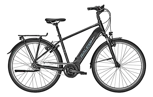 Elektrofahrräder : Raleigh Bristol LTD 500Wh Bosch Elektro City Bike 2022 (28" Herren Diamant L / 55cm, Magicblack Matt (Herren))