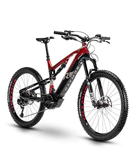 Elektrofahrräder : RAYMON Fullray E-Seven 10.0 27.5'' Pedelec E-Bike MTB rot / schwarz 2020: Größe: 52 cm