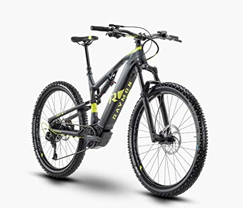 Elektrofahrräder : RAYMON Fullray E-Seven 7.0 27.5'' Pedelec E-Bike MTB grau / grün 2020: Größe: 52 cm