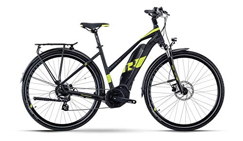 Elektrofahrräder : RAYMON Tourray E 1.0 Damen Pedelec E-Bike Trekking Fahrrad schwarz / grÃŒn 2021: Größe: 48 cm / S