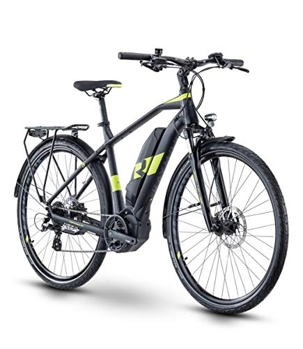 Elektrofahrräder : RAYMON Tourray E 1.0 Pedelec E-Bike Trekking Fahrrad schwarz / grün 2021: Größe: 48 cm / S