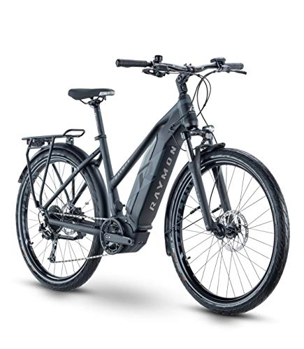 Elektrofahrräder : RAYMON Tourray E 4.0 Damen Pedelec E-Bike Trekking Fahrrad grau 2021: Größe: 48 cm / S