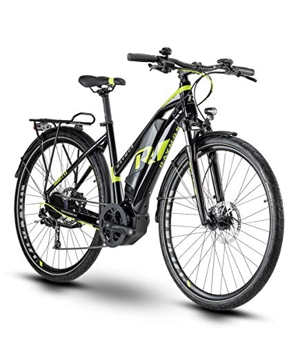 Elektrofahrräder : RAYMON Tourray E 4.0 Damen Pedelec E-Bike Trekking Fahrrad schwarz / grÃŒn 2020: Größe: 48 cm