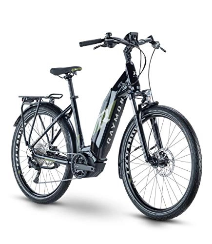 Elektrofahrräder : RAYMON Tourray E 5.0 Wave Unisex Pedelec E-Bike Trekking Fahrrad schwarz / grün 2021: Größe: 52 cm / M
