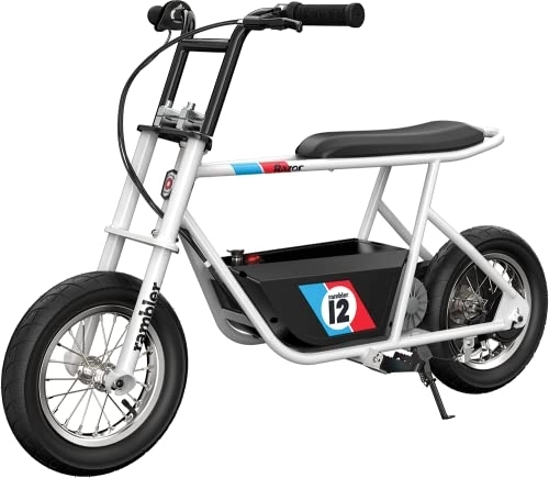 Elektrofahrräder : Razor Unisex-Youth Rambler 12 Electric Bike, White, One Size