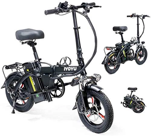 Elektrofahrräder : RDJM Ebike e-Bike, Elektrische Fahrradklapper E-Bike 400W 48V-Motor einstellbar Leichtweiß-Leichtmetallrahmen Faltbares E-Bike mit LCD-Bildschirm, for Fahrradfahren im Freien