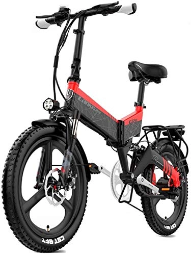 Elektrofahrräder : RDJM Ebike e-Bike, Folding Electric Mountain Fahrrad mit herausnehmbaren Lithium-Ionen-Akku (48V 400W) Full Suspension Electric Mountain Bike City Pendeln E-Bike Adult Electric Mountain Bike
