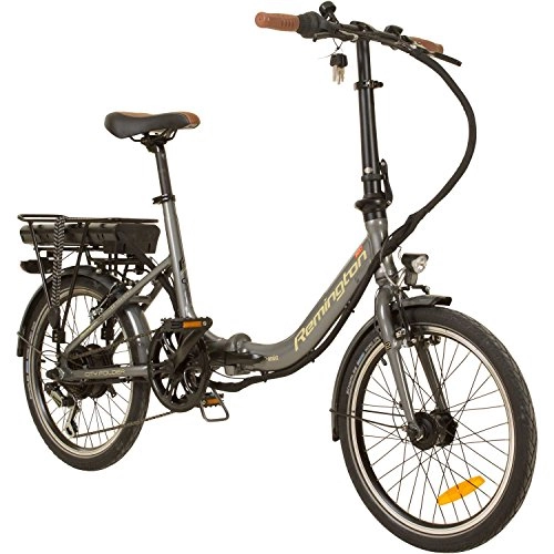 Elektrofahrräder : REMINGTON City Folder 20 Zoll Faltrad E-Bike Klapprad Pedelec StVZO Elektrofaltrad, Farbe:Silber