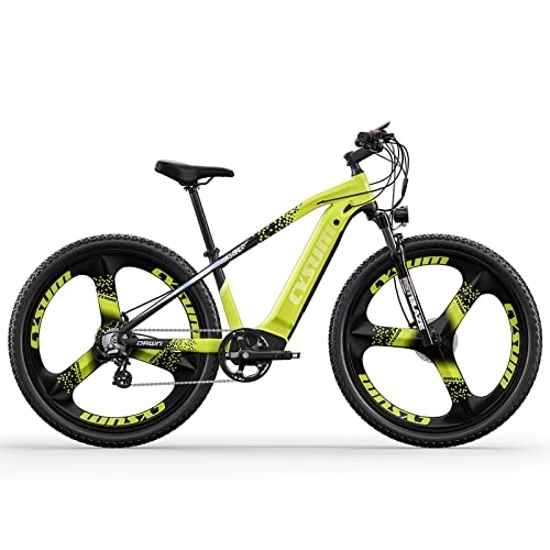 Elektrofahrräder : RICH BIT TOP-520 E-Bike Männer Frauen, 29 Zoll E-Mountainbike, 48V Lithium-Ionen-Akku E-Bike, 7-Gang-Elektrofahrrad (grün)