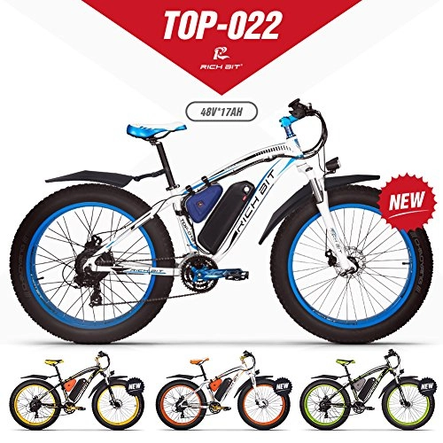 Elektrofahrräder : RICHBIT eBike RLH-022, E-Bike, 1000 W, 48 V, 17 AH, Blau