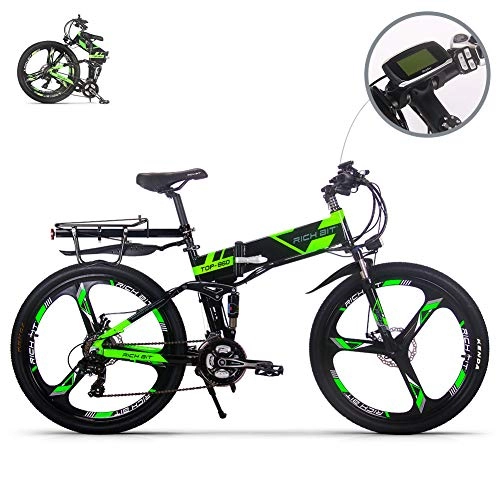 Elektrofahrräder : RICHBIT eBike RLH-860 Elektro Fahrrad Klapp Mountainbike MTB E Bike 36V * 250W 12.8Ah Lithium - Eisen Batterie 26Zoll Magnesium Integriertes Rad (grn)