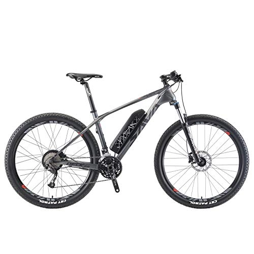 Elektrofahrräder : ROCKBROS SAVA Knight 3.0 E-Bike E-Mountainbike mit Carbonrahmen mit Shimano Altus M2000 27 Gänge und 250W 36V / 13Ah Samsung Lithium-Ionen Batterie 27.5 * 17''