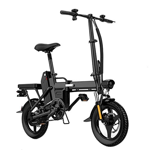 Elektrofahrräder : ROHXNK Zusammenklappbares Elektroauto Fahrradreise Tragbare Batterie Motorrad Erwachsenenfahrendes Elektroauto, Black