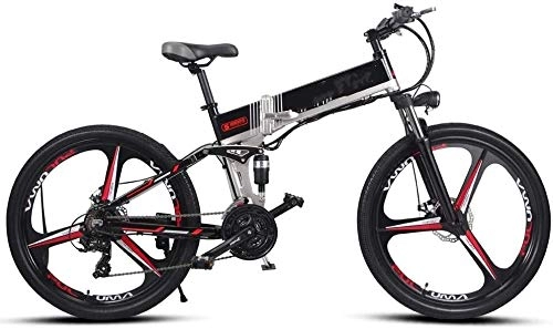 Elektrofahrräder : RVTYR 350W Electric Mountain Fahrrad mit Rücksitz mit 48V Abnehmbare Lithium-Batterie 3 Arbeitsmodi LCD-Anzeige E-Bike for Erwachsene Elektro klapprad (Color : Black)