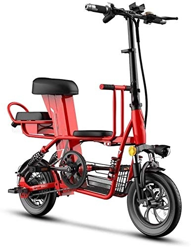 Elektrofahrräder : RVTYR Eltern-Kind-Elektro-Fahrrad 12 Zoll faltbar Elektro-Fahrrad abnehmbare Batterie Elektro-Fahrrad-Reise Elektroauto e Bike Mountainbike (Color : 10ah red)