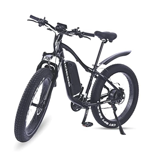 Elektrofahrräder : RX02 eBike Mountainbike Stadt E-Bike Motor 48V 16AH LG Li-Zellen-Akku Shimano 21-Gang Frontstoßdämpfer 26 Zoll Fat Tire ydraulic Brakes (schwarz)