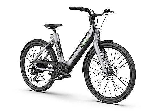 Elektrofahrräder : SachsenRAD xBird Urban City-Bike C6F Connect Mit Diebstahlschutz APP | Modernes Design E-Bike Elektrofahrrad mit Integriertes LCD Display und StVZO-zugelassene LED-Leuchten für 150-180CM-Hellgrau
