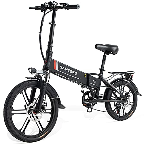 Elektrofahrräder : SAMEBIKE 20 Zoll Elektrofahrrad E-Bike, Klappbares Citybike Herren Damen 48V 10.4AH, Elektrische Fahrräder mit LCD Display & Vorder und Rückfahrradbeleuchtung